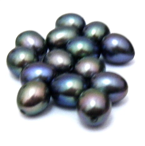 Black 6-7mm Half Drilled Drop Single Pearls